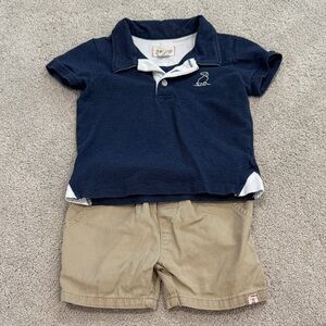 Navy Polo Matching Set with Khaki Shorts